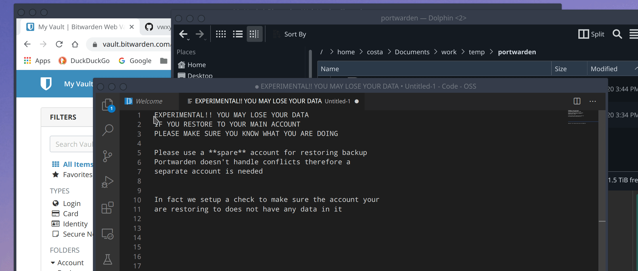 Portwarden CLI Demo alt text